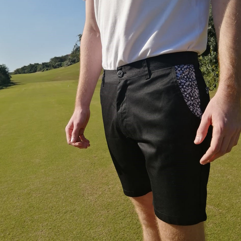 Black with Detail Golf Shorts freeshipping - Currentco.co