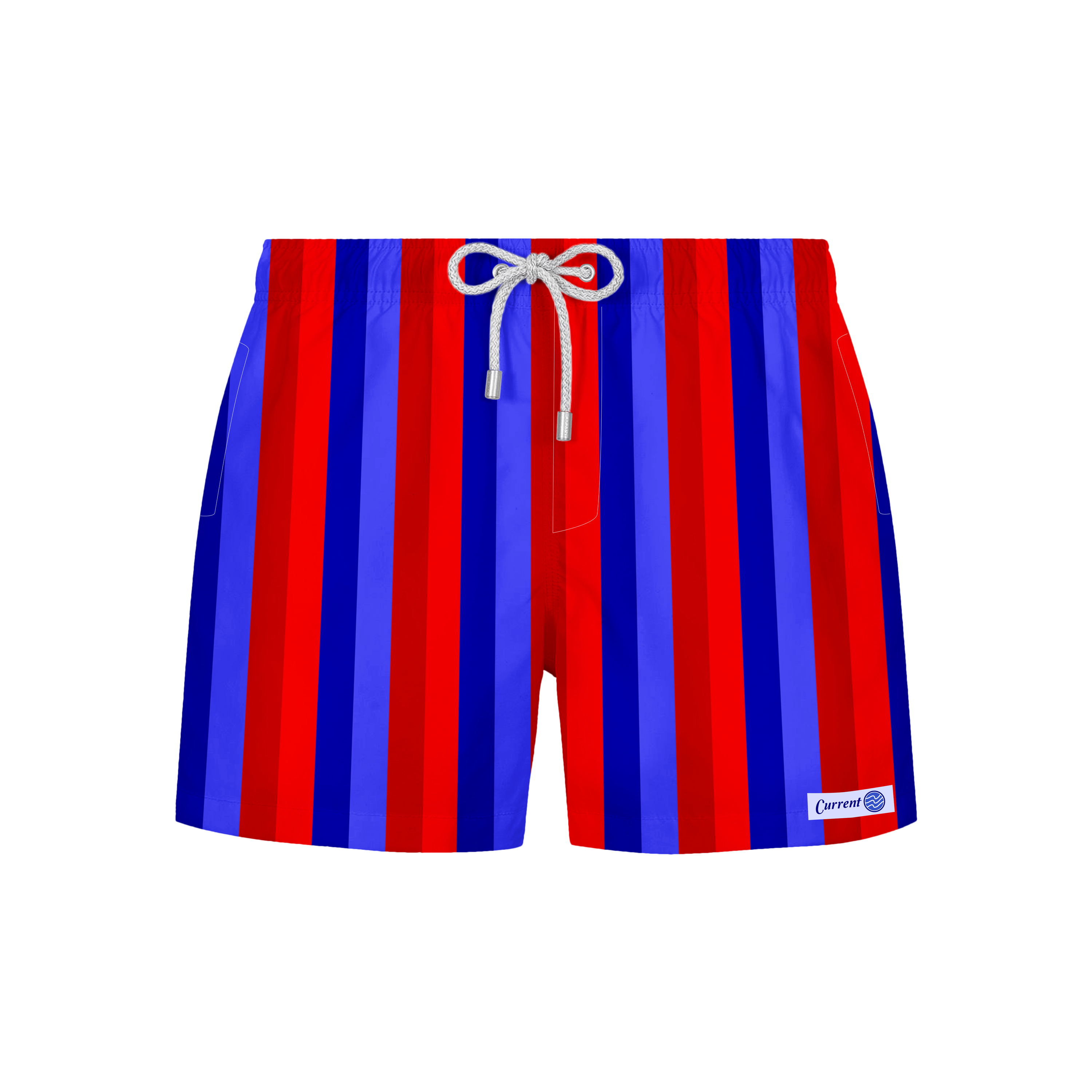 Red Stripe Blue Stripe Swim Shorts