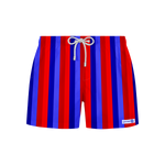 Load image into Gallery viewer, Red Stripe Blue Stripe Swim Shorts
