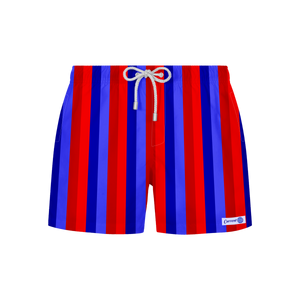 Red Stripe Blue Stripe Swim Shorts